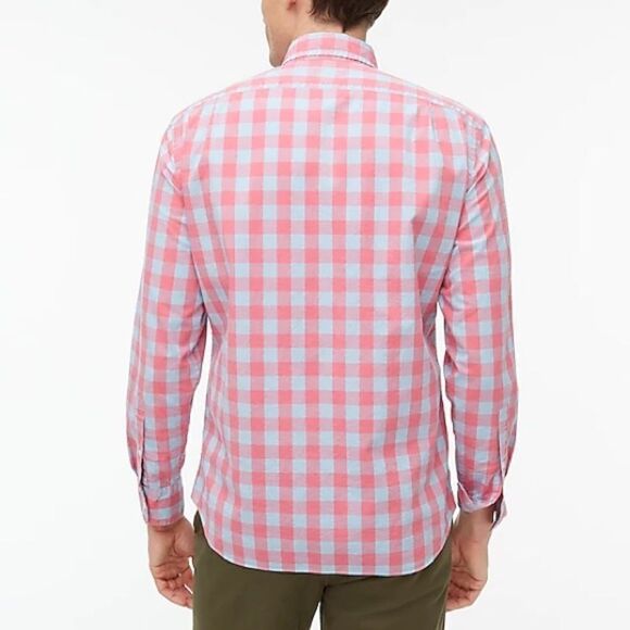 J. Crew Mercantile Pink & Blue Gingham Check Button Down Shirt - Picture 4 of 6